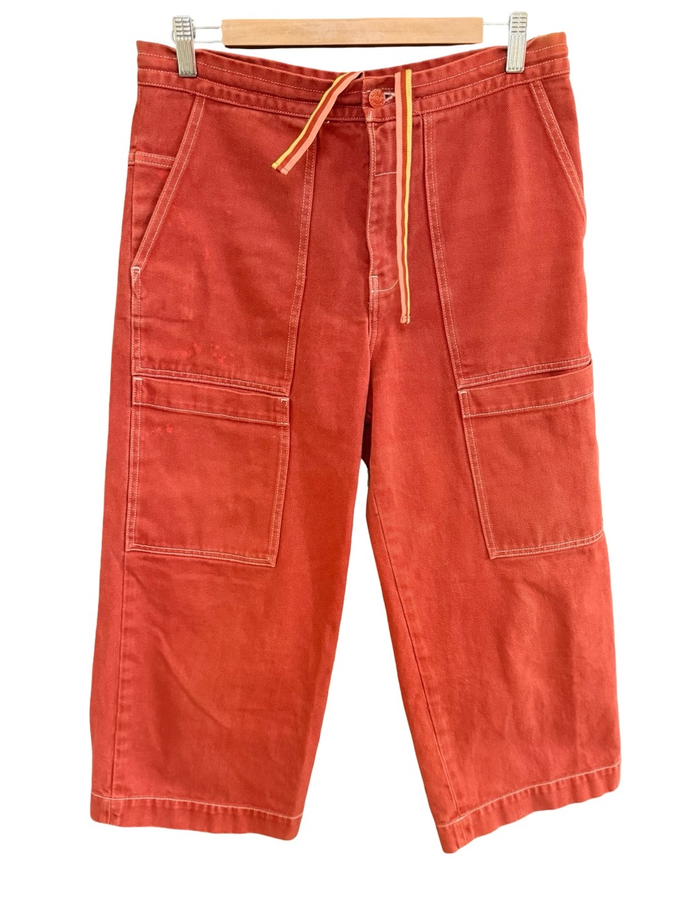 Acne Studios Blå Konst Utility Cropped Carpenter Pants Rust Orange 32 Waist